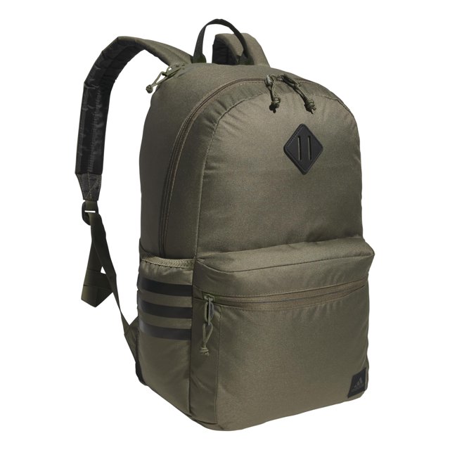 Mochila adidas, unisex, clásica, de 3 rayas, duradera, color oliva Strata
