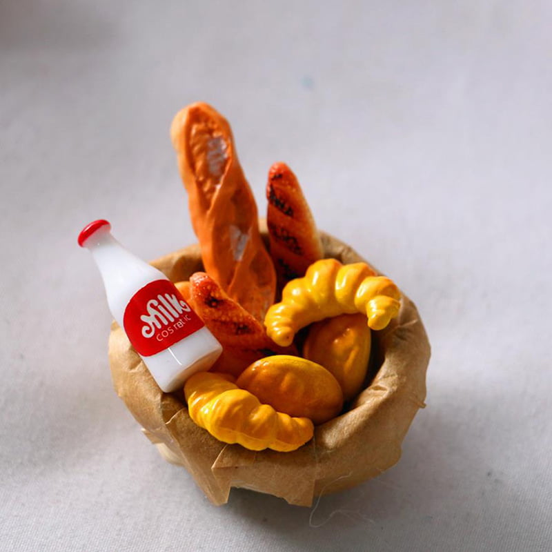 6Pcs Simulation Croissant Brot Puppenhaus Miniatur Food Snack Kitche N9TXUI 