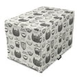 thumbnail image 1 of Human Anatomy Dog Crate Cover, Various Beards and Mustaches Type Hand Drawn Inspired Illustration, Easy to Use Pet Kennel Cover Small Dogs Puppies Kittens, 7 Sizes, White and Dark Grey, by Ambesonne, 1 of 1