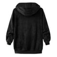 thumbnail image 4 of iHPH7 Fleece Jacket Women Teddy Jacket Women Sherpa Jacket Women Teddy Coat for Women Winter Jackets for Women Womens Fleece Zip Up Jacket Fleece Hoodie Black L, 4 of 9
