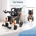 thumbnail image 3 of Zygenair Lightweight Foldable Electric Wheelchair for Adults, Motorized Power Chair with Removable Battery, 330 lbs Capacity, 15-Mile Range, Wide, Orange, 3 of 8