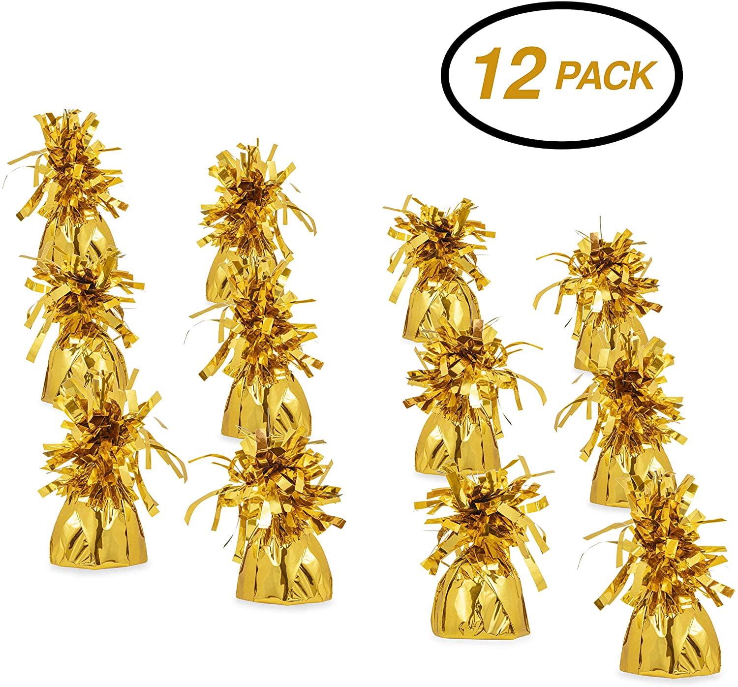 Gold Balloon Weights Heavy Balloon Weight Pack Of 12 Metallic Foil