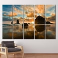 thumbnail image 4 of View Poster, Cannon Beach Wall Decor, Oregon Coast Haystack Rock Poster, Haystack Rock Artwork, Sea Poster, Sky Canvas, Canvas Wall Decor - 3P-Rolled Canvas, 4 of 9