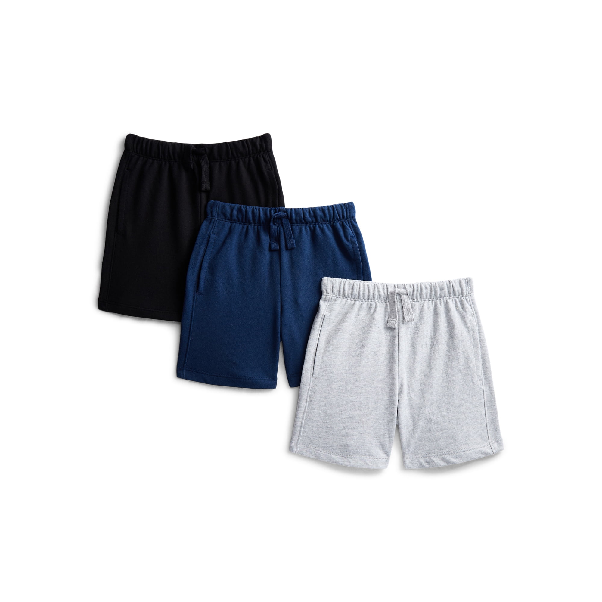 Wonder Nation Toddler Boys French Terry Shorts, 3-Pack, Sizes 18M-5T