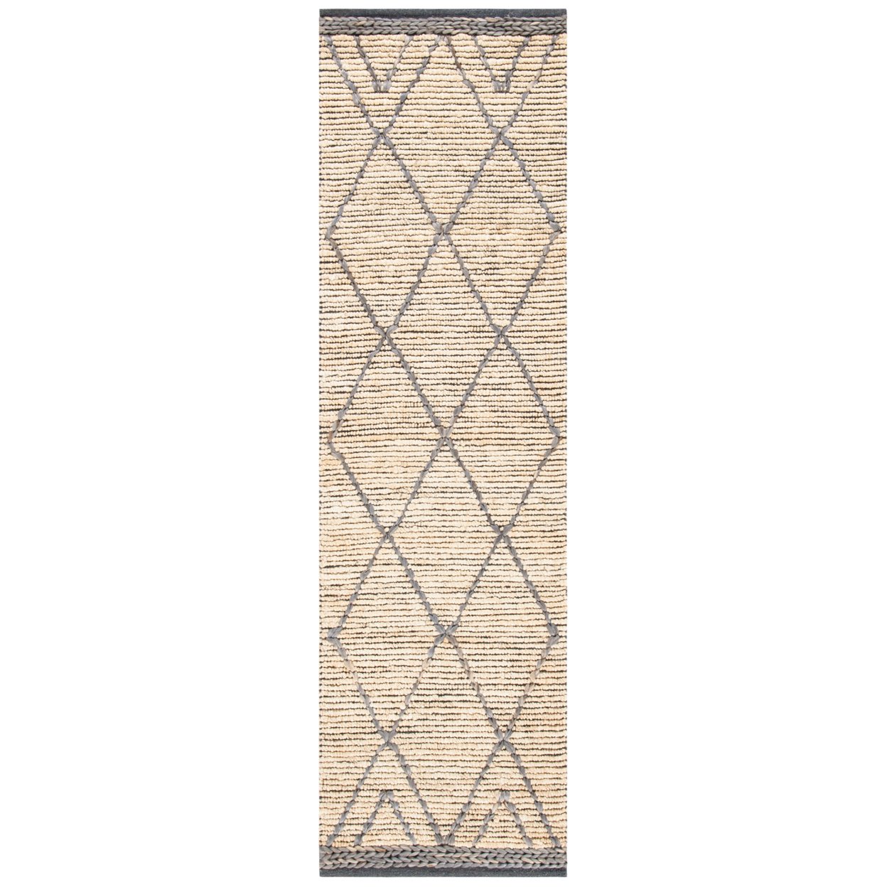SAFAVIEH Natural Fiber Comhgham Geometric Area Rug, Natural/Grey, 6' x 9'