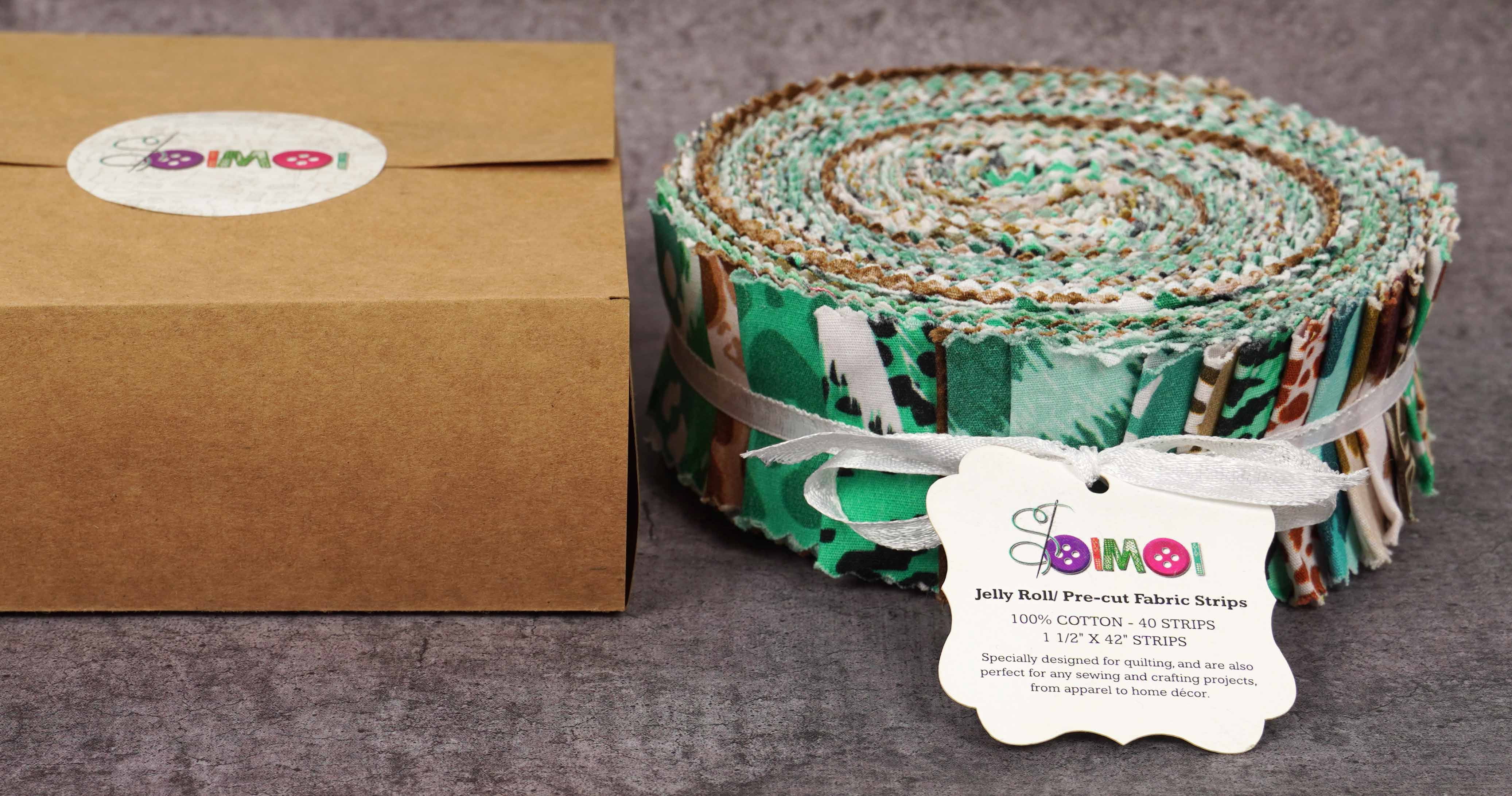 Soimoi 40Pcs Animal Skin Print Cotton Precut Fabrics For Quilting Craft Strips 2.5x42 inches Jelly Roll - Multicolor