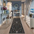 thumbnail image 5 of Wonnitar 2.5x8 Coastal Washable Runner Rugs for Hallway, Black Vintage Non-Slip Kitchen Runner Rug, Long Soft Ultra Thin Runners for Laundry Bathroom Entryway, 5 of 9