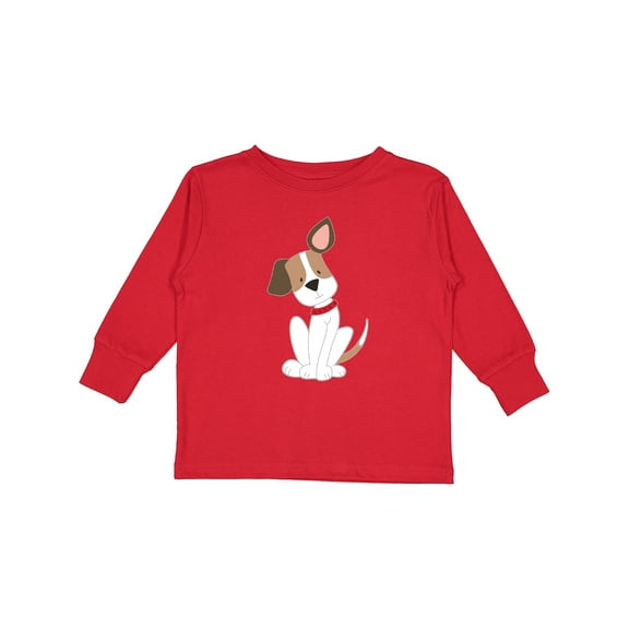 Inktastic Dog with Ear Up Boys or Girls Long Sleeve Toddler T-Shirt
