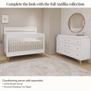 Evolur Loft Antilia Mid-Century 4-In1 Crib, White & Natural
