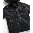 thumbnail image 3 of URBAN REPUBLIC Boys' Leather Jacket - Sherpa Lined Motorcycle Faux Leather Coat (Sizes: 8-20), 3 of 7