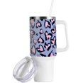 thumbnail image 2 of SKYSONIC Insulated Tumblers with Lids and Straws Handles 40oz Water Bottle Pink Heart Leopard Purple Travel Mug Reusable Stainless Steel Thermos Vacuum, 2 of 7