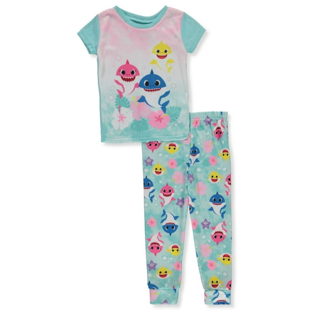 Baby Shark Girls' 2Piece Pajamas Set aqua/multi, 2t (Toddler