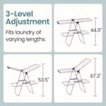 thumbnail image 4 of LEDREM 2-Tier Clothes Drying Rack, Foldable with 4 Adjustable Wings, 33 Rails, 27 Sock Clips, Free-Standing for Indoor/Outdoor Use, Silver & Blue, 4 of 10