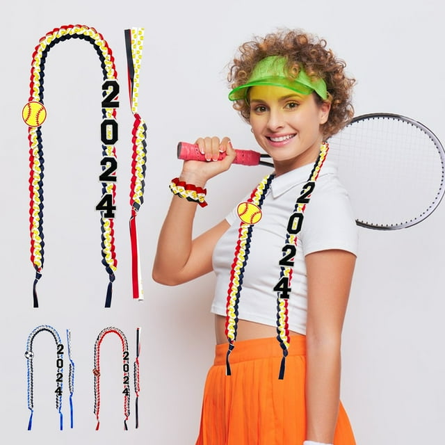 Vaidha Graduation Ribbon Leis Braid Color Congrats Graduates Leis Necklace And Braid Bracelets For Graduation Party