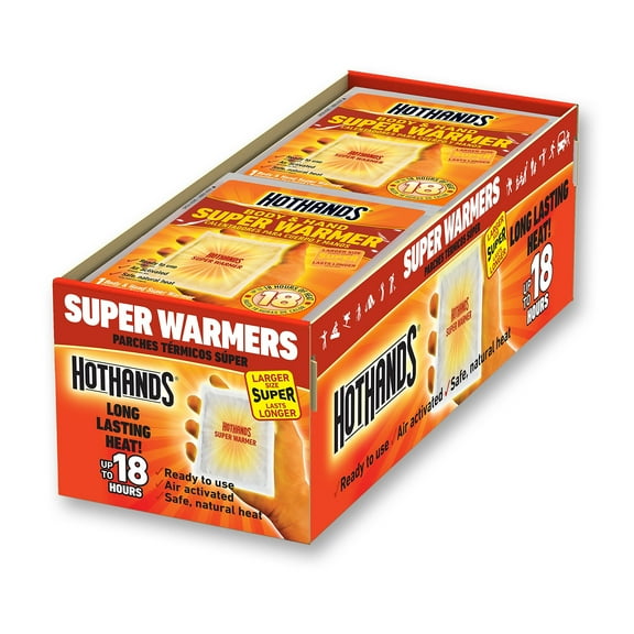 HotHands Chemical Foot, Body and Hand Super Warmers - Long Lasting Safe Natural Odorless Air Activated Warmers - Up to 18 Hours of Heat - 40 Individual Warmers
