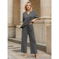 thumbnail image 3 of Avidlove Women's Pajamas Sets 2 Piece Knit Lounge Wear Short Sleeve Pullover and Wide Leg Pants Lounge Sleepwear, 3 of 6