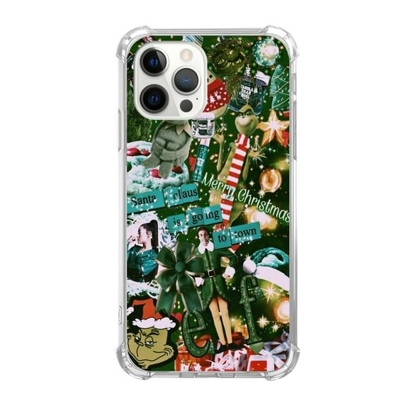 Christmas Collage Case Compatible with iPhone 14 Pro Max,Aesthetic Art Design TPU Full Cover Shock-proof Case