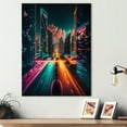 thumbnail image 2 of Designart Futuristic Miami Neon Art III Canvas Wall Art, 2 of 5