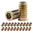thumbnail image 1 of 20 Pcs Threaded Insert, Wood Furniture Threaded Insert Nuts Hex Socket Screw Wood Inserts Bolt Assortment Kit with Hex Wrench(M8x25mm), 1 of 7