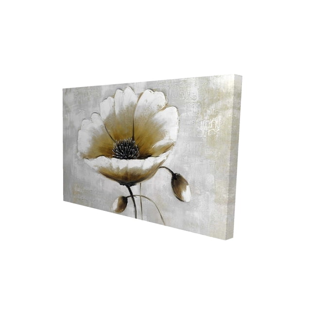 Fleur beige Moderne - Toile 24"x36 Pouces - Impression à la Demande