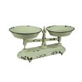 thumbnail image 1 of Distressed White Metal Vintage Balance Scale Plant Stand Decorative Tray, 1 of 4