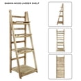 thumbnail image 4 of Fionafurn 4-Tier 44'' Ladder Shelf Bookshelf Bookcase Storage Display Plant Leaning Shelf Natural, 4 of 10