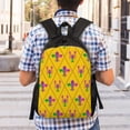 thumbnail image 2 of Gaeub Mardi Gras Crayfish and Fleur de lis Print Unisex Backpacks, College Bookbag,Daypack with Padded 15" Laptop Sleeve,for School, Work, and Travel, 2 of 2