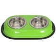 thumbnail image 5 of 2-Pack Color Splash Stainless Steel Double Diner (Green) For Dog/Cat, 1/2 Pt, 8 Oz, 1 Cup, 5 of 5