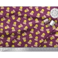thumbnail image 2 of Soimoi polyester Crepe Fabric Cup,Plate & Chick Cartoon Fabric Prints By Yard 42 Inch Wide, 2 of 3