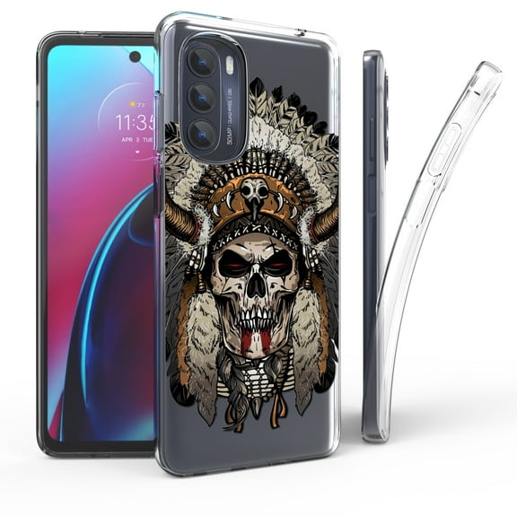 Flex Gel Camera Cover Designed For Moto G Stylus 5G 2022 Case Transparent Clear and Skull Series