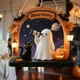 thumbnail image 5 of Diceymbol Spooky Cute Halloween Hanging Ornaments Friendly Ghost Scene Decor with Lantern and Cat Designs for Halloween Tree Home Decor and Seasonal Display, 5 of 8