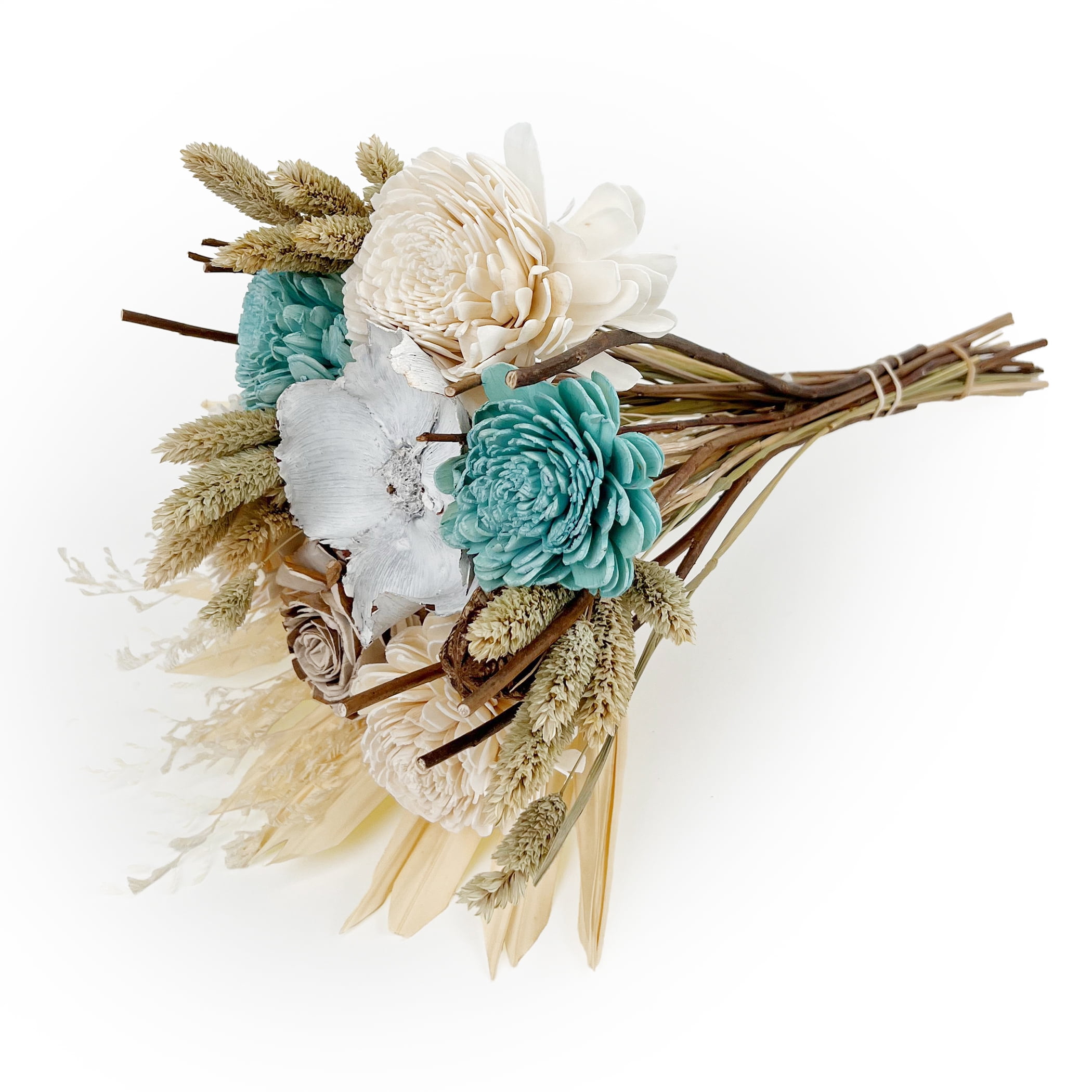 18" Botanical Avenue Luna Bouquet Aqua Blue, dried flowers, floral arrangement, preserved flower bouquet, boho home décor, everlasting flowers, blue dried bouquet, floral centerpiece,  handmade
