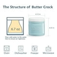 thumbnail image 6 of Contenpo 1pc Butter Crock with Lid Ceramic Spreadable Soft Butter Water Seal, 6 of 7