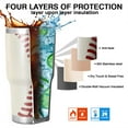 thumbnail image 7 of 30oz Baseball Pattern Tumblers Stainless Steel Tumbler with Lid and Straw,Vacuum Insulated Double Wall Travel Tumbler Cups Mug with Cleaning Brush for Coffee,Tea, 7 of 7