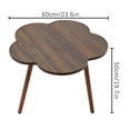 thumbnail image 2 of Coffee Tables, Flower-Shaped Table, Small End Table for Small Space Mid Century Modern Coffee Table for Living Room, Tea Table, Nature Wood Coffee Table with Wood Legs, 23.6" D x 23.6" W x 19.7" H, 2 of 13