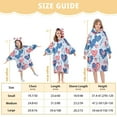 thumbnail image 3 of Dailycode Wearable Blanket Hoodie Oversized Sherpa Flannel Blankets with Pocket for 3-14 Year Old American Flag Heart, 3 of 7