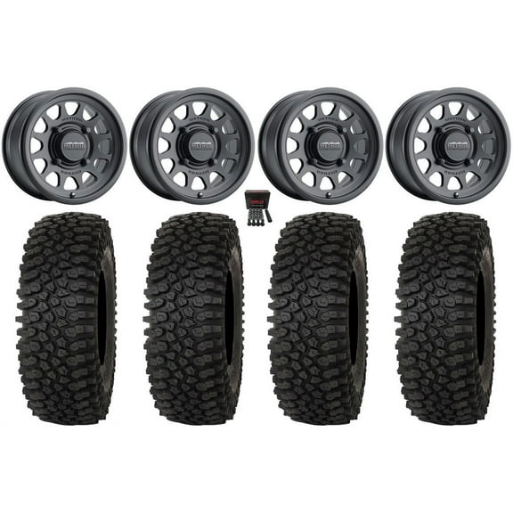 Method 414 15" Wheels Black  13mm 37" Roctane STX Tires Sportsman RZR Ranger