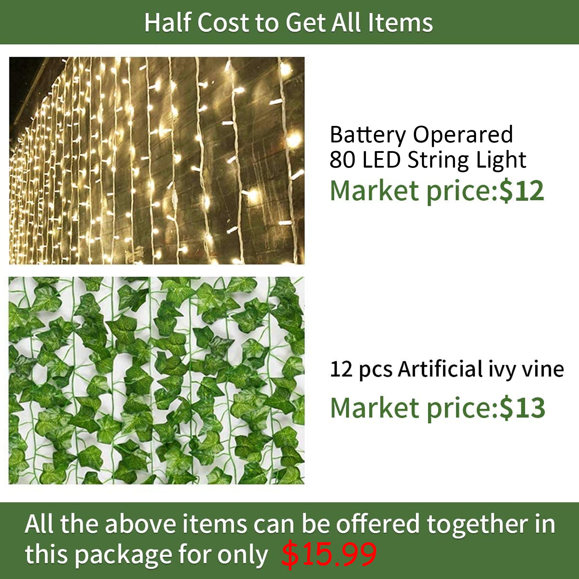 84 ft 12 Pcs Artificial Ivy Garland Fake Vines with 80 LED String Light and Remote Control JACKYLED Hanging Garland for Holiday Home Kitchen Garden