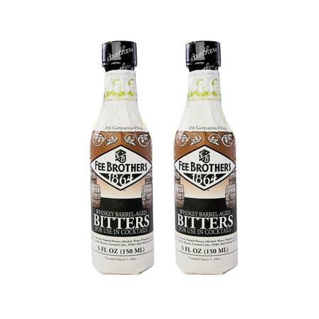 MULMEHË Exclusive Fee Brothers Whiskey Barrel-Aged Bitters Bundle, 2 Bottles