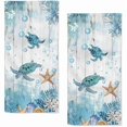 thumbnail image 1 of wonima44 Sea Turtle Hand Towels Set of 2 Breathable Ocean Beach Hand Towels Highly Absorbent Tropical Coastal Bath Towels for Gym Hotel Decorative Summer Fast Drying Kitchen Towels 28.7x13.7 Inch, 1 of 1
