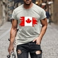 thumbnail image 1 of Tops para hombre, blusas y camisas de cuello redondo y manga corta para hombre. Camiseta de cuello redondo y manga corta con estampado de bandera canadiense para hombre. Blusa de algodón y poliéster p, 1 of 5