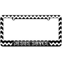 Jesus Saves, Religious License Plate Tag Frame, Multiple Colors
