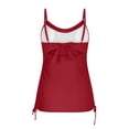 thumbnail image 5 of Two Swimsuit For Women Spaghetti Strap Mesh Patchwork Tunic Halter Trunks Modest Stretchy Bathing Suit (XL, Red), 5 of 9
