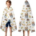 thumbnail image 3 of Highland Cow Bucket Flower Shoe Pattern Hooded Bath Towel，50"x30" for Ages 3 To 12 Kids, Quick Dry Lightweight Soft Microfiber Hood Beach Towel Cover Up for Kids, 3 of 7