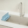 thumbnail image 5 of Kiddiway Kitchen Sink Splash Guard Self-Draining Silicone Water Guard with High Splash Wall & Strong Suction Cups for Faucet, Countertop & Sink Edge, Keeps Sinks Dry, Dishwasher Safe,Light Blue, 5 of 6