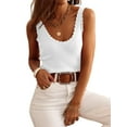 thumbnail image 2 of Womens V Neck Tank Tops 2025 Sleeveless Ribbed Knit Shirts Summer Casual Sweater Vest White M, 2 of 7
