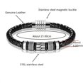 thumbnail image 4 of Black Leather Bracelet and Stainless Steel Beads, 4 of 6
