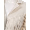 thumbnail image 6 of TiaoBug Women's Faux Suede Fringe Cropped Jacket Long Sleeve Vintage Cardigan Swing Tassel Outwear Beige L, 6 of 7