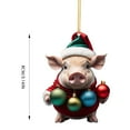 thumbnail image 3 of Dachshund Goat Elk Pig Christmas Ornament - Funny Farm Animal Acrylic Decor for Christmas Tree & Car, Cute Animal Pendant Gift, 3 of 4