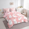thumbnail image 3 of Homewish Funny Rabbit Bunnies Bedding Comforter Set 7 Pieces for Kids, Kawaii Animal Full Bedding Set, Girly Pink Cartoon Reversible Fitted Sheet Flat Sheet, Luxury Bedroom Decor, 3 of 7